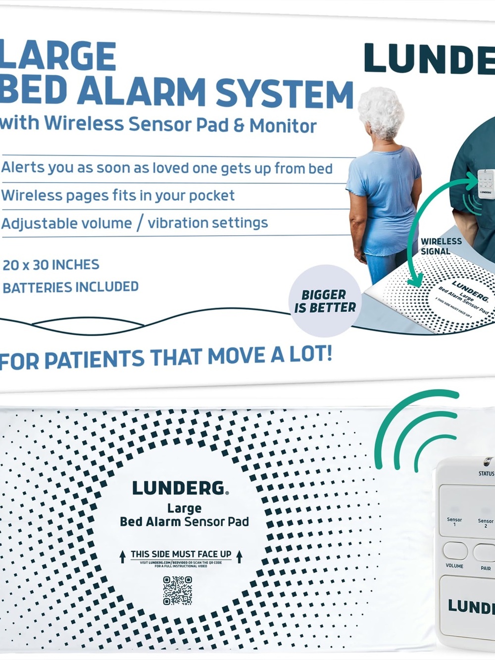Early-Alert Bed Alarm System - White